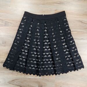 ☔️🔸️Anthropologie Endless Rose Black Pleated Chevron Skirt Medium